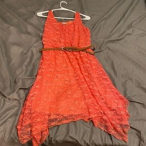 Assymetrical peach summer dress. Size XL.